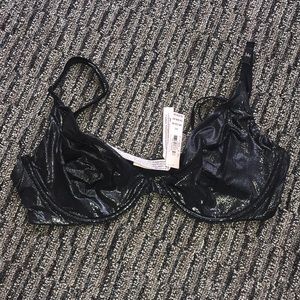NWT Victoria Secret Black Metallic Bra